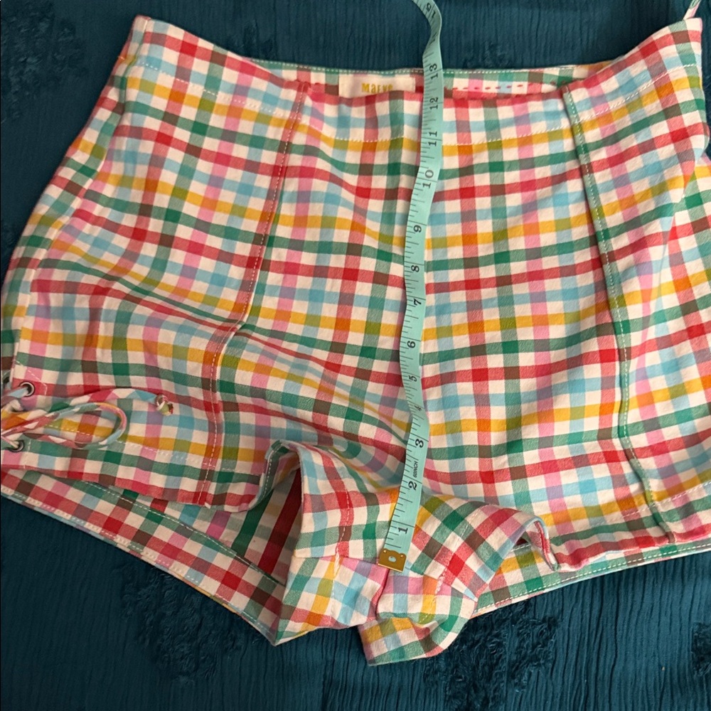 Anthropologie Colorful Gingham High Waist Shorts - Picture 5 of 12